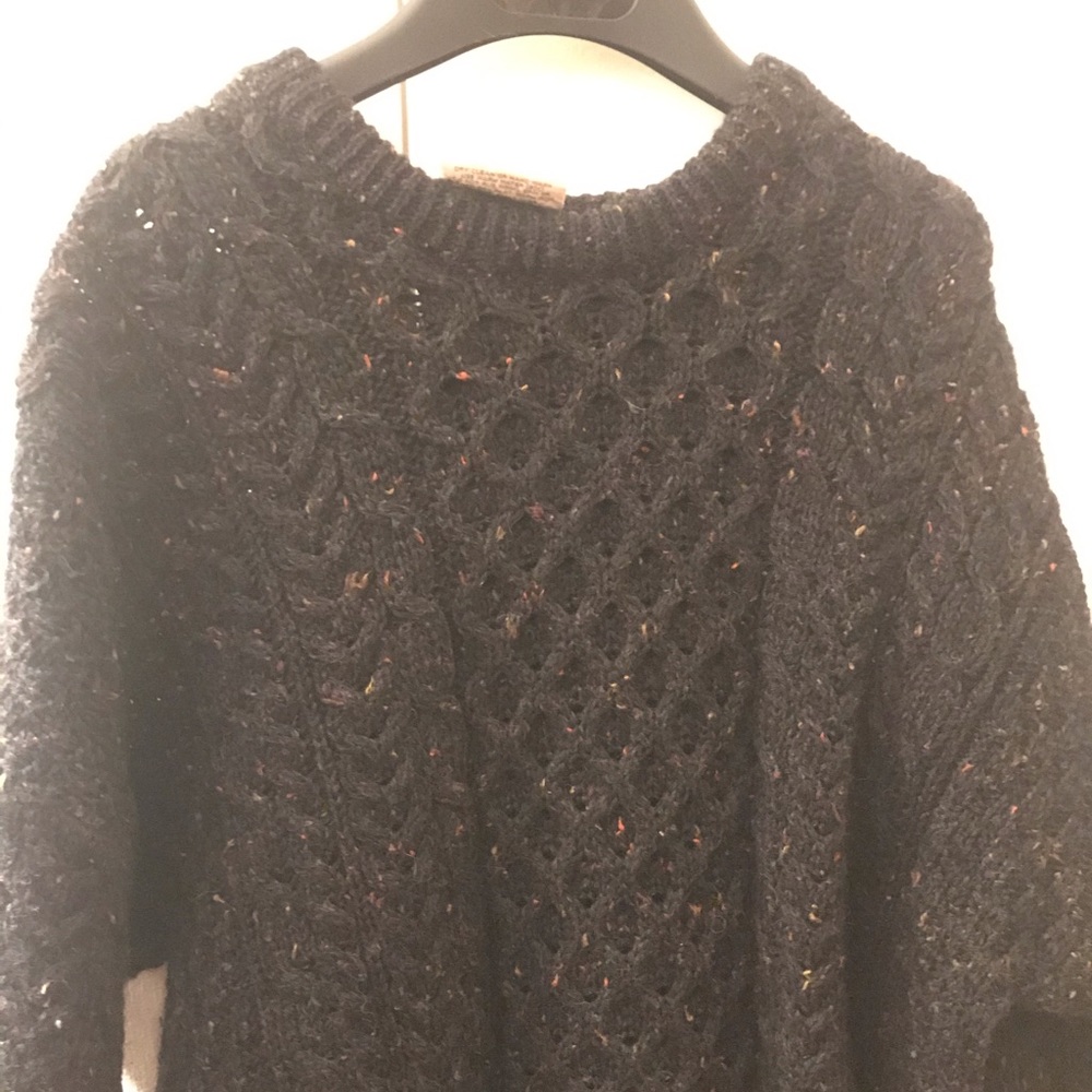 Black Donegal Wool knitted sweater